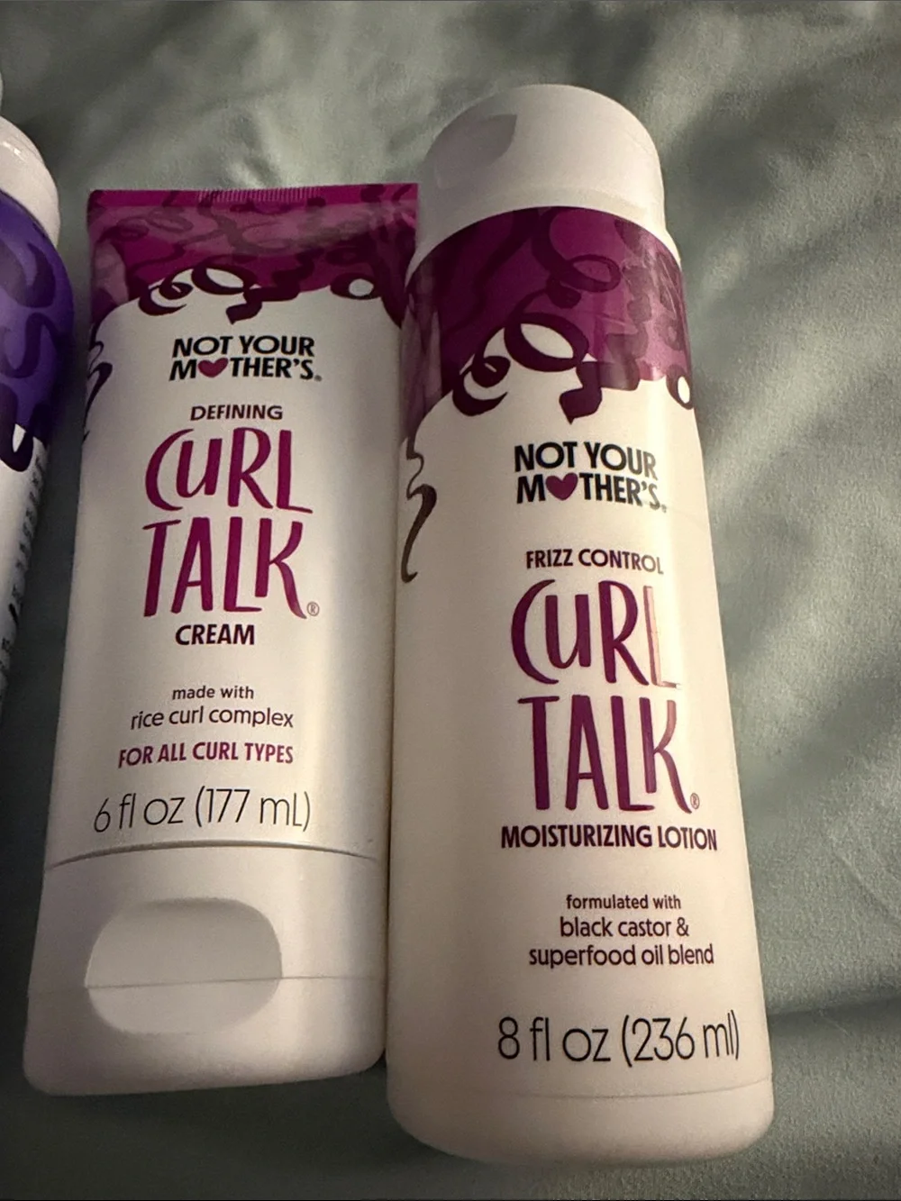 Curl Talk Moisturizing Body & Hair Lotion – White with Purple Accents
